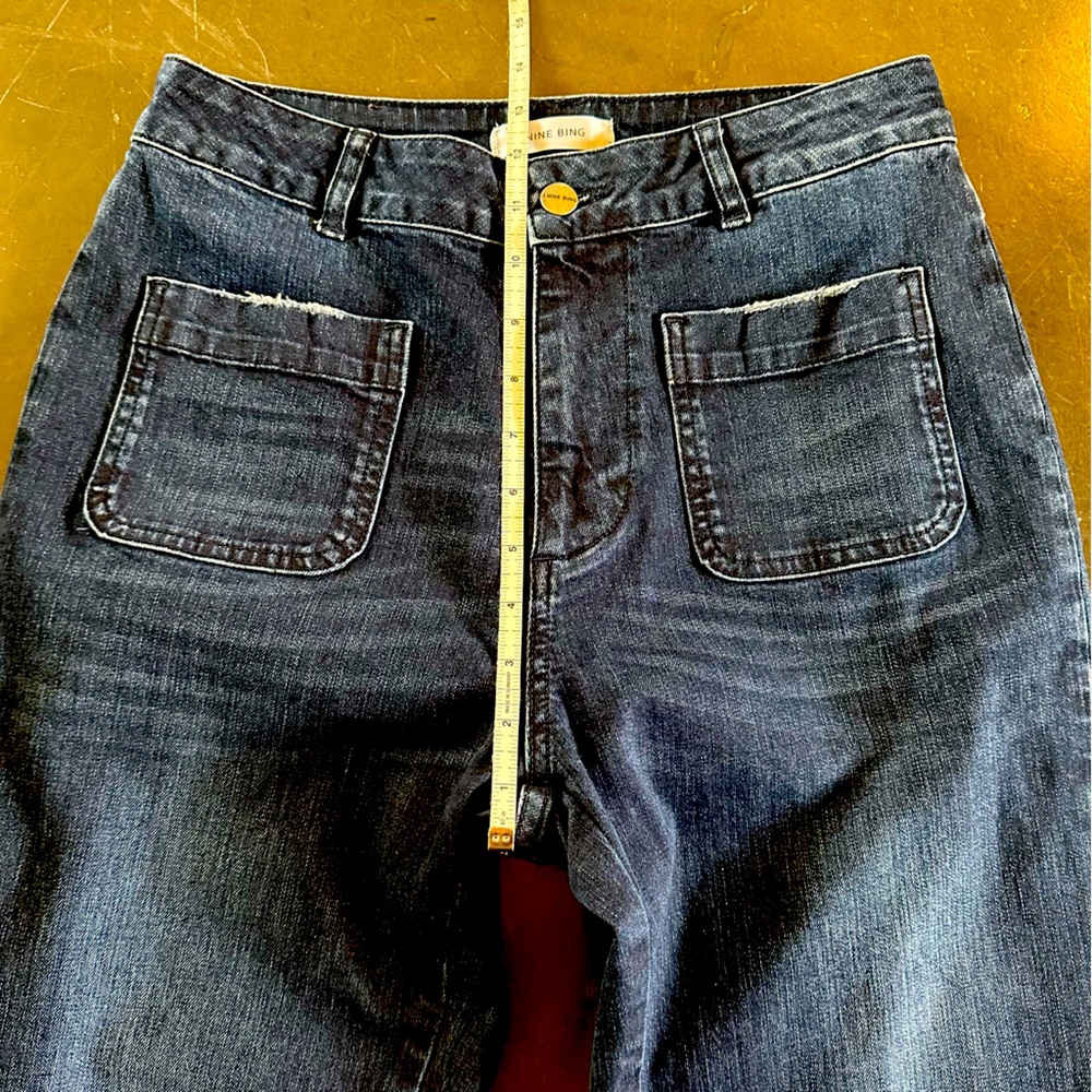 Anine Bing Patch Pocket Straight Leg Jeans - Picture 9 of 15
